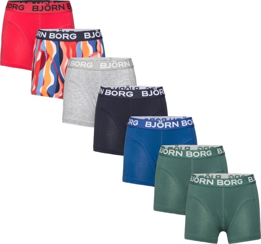 Björn Borg Cotton Stretch Boxer 7P Green 110 116