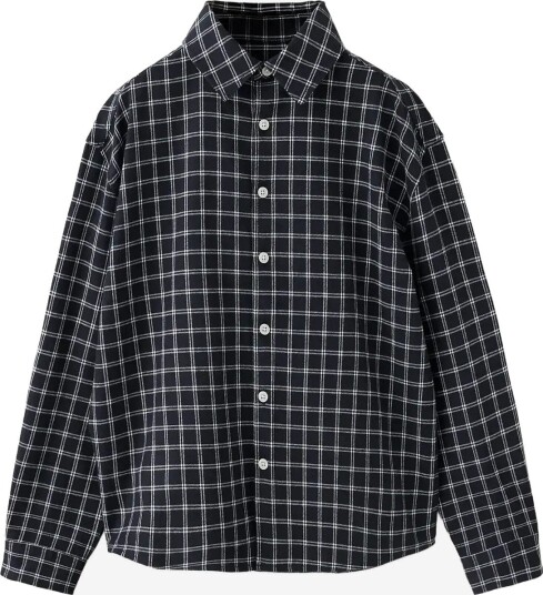 Mango Checked Flannel Shirt BLACK 122