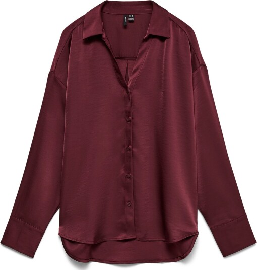 Vero Moda Vmmiro Langermet Skjorte i Vevd Stoff Windsor Vin M