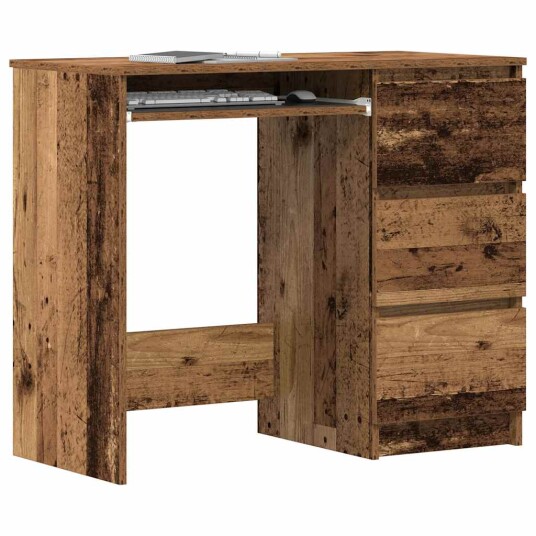Skrivebord gammelt tre 90x45x76 cm konstruert tre