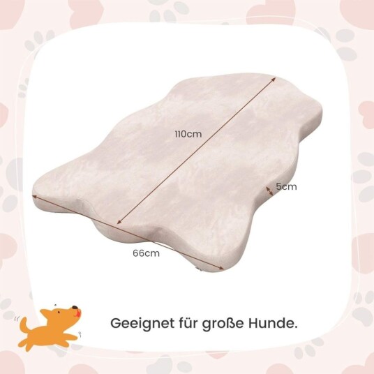 Cwy Ortopedisk Hundeseng For Store Hunder Med Minneskumstøtte Og Avtagbart Deksel Beige