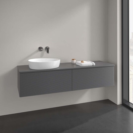 Villeroy & Boch  Antao Servantskap med 2 skuffer 160x50x36 cm u/lys Antrasitt Matt