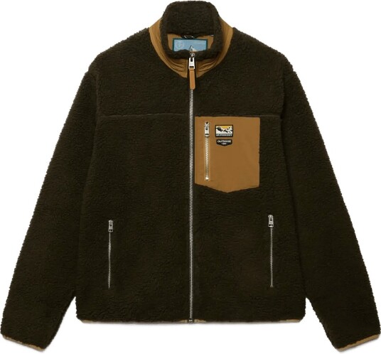Superdry Sport Mountain Full Zip Fleece SURPLUS GOODS OLIVE/DEEP BROWN S