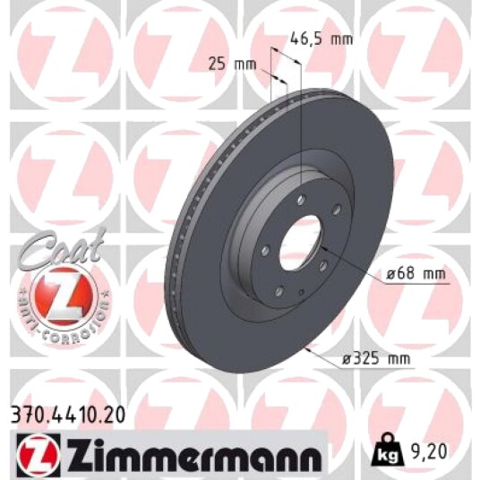 Bremseskive ZIMMERMANN 370.4410.20