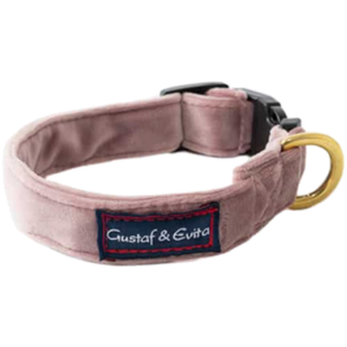 Hundehalsbånd SNK Velvet - Quick Release/Justerbart Gammelrosa 35 cm