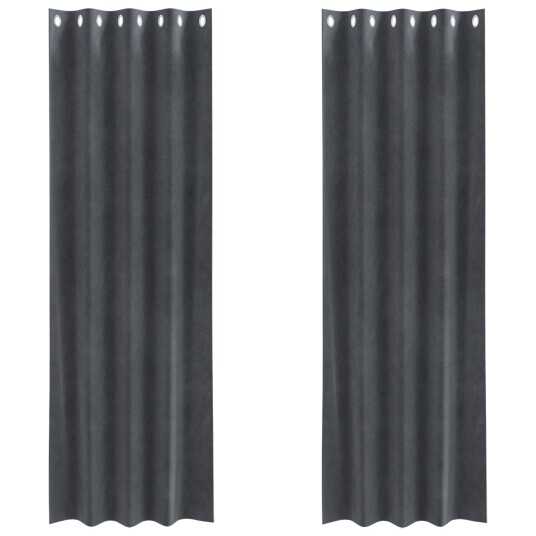 Gardiner med gardiner 2 pcs Lysegrå 140 x 245 cm Fløyel