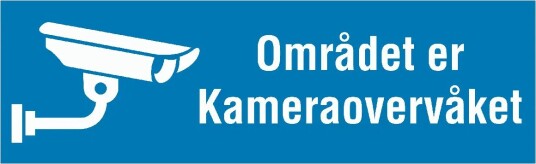 Området er Kameraovervåket 30x10 cm Alu-plate Reflekterende