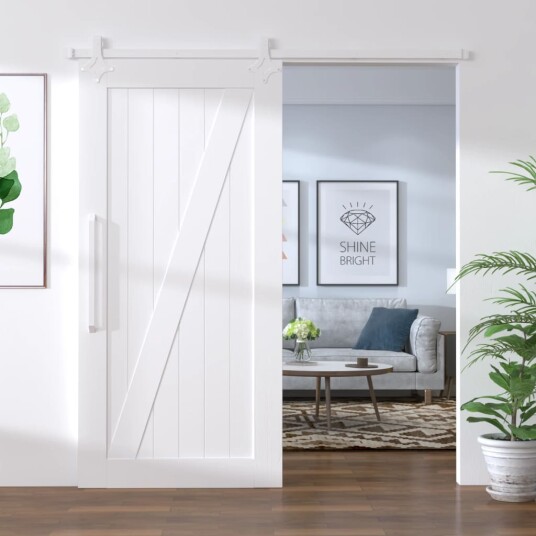 Utstyrssett for skyvedør 183 cm stål hvit Utstyrssett for skyvedør 183 cm stål hvit
