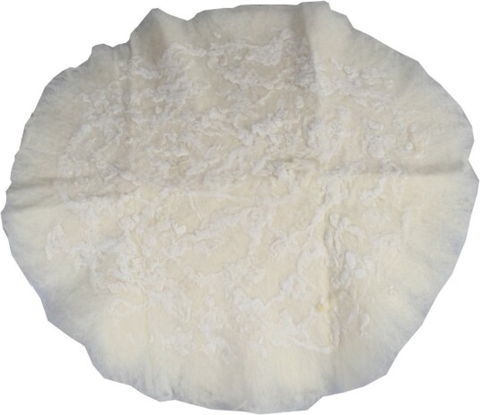 Pledd - Ull - Rundt - 60 cm - Hvitt