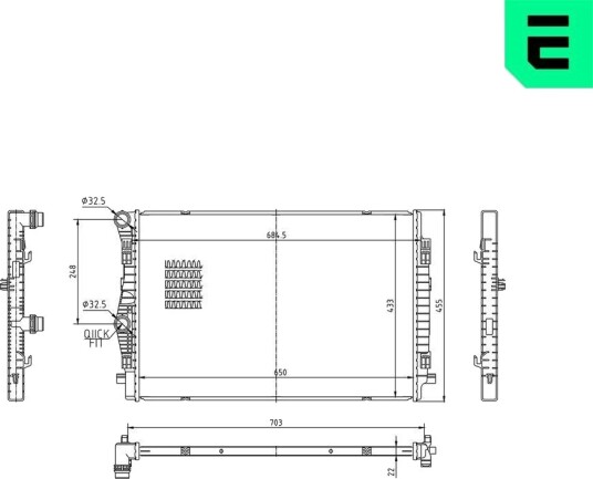 ERA 673549 Radiator motorkjøling ERA 673549 Radiator motorkjøling