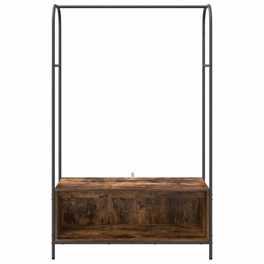  Klesstativ med hyller Røkt Eik 100x44x160 cm