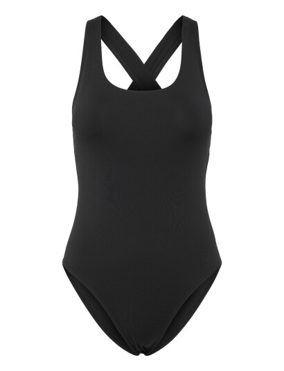 Speedo Solid Scoop Neck Swimsuit Black XL Speedo Solid Scoop Neck Swimsuit Black XL