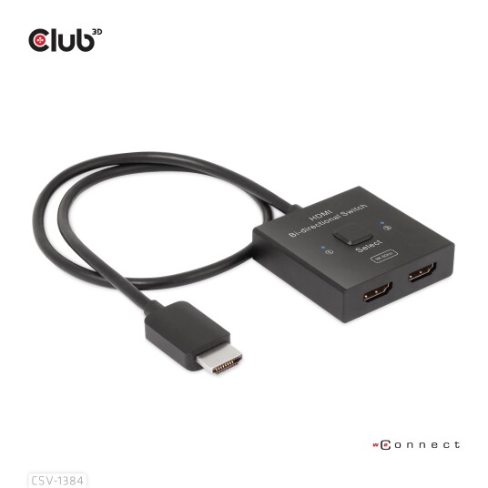 Club 3D CSV-1384 2-i-1 HDMI Videobryter med Bi-Direksjonell Funksjon