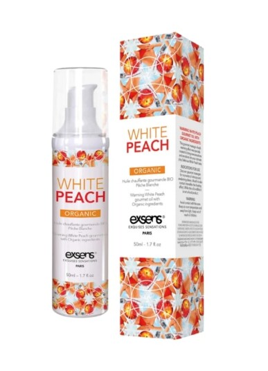 Exsens White peach massasjeolje varmende