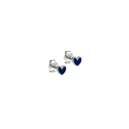 Enamel Copenhagen Amore Studs Indigo Blue Sølv farge Blå 4 mm