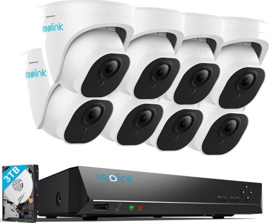 Reolink NVS16-8MD8 Smart Kamerapakke 8 Dome Kameraer 3TB Harddisk 4K AI Reolink NVS16-8MD8 Smart Kamerapakke 8 Dome Kameraer 3TB Harddisk 4K AI