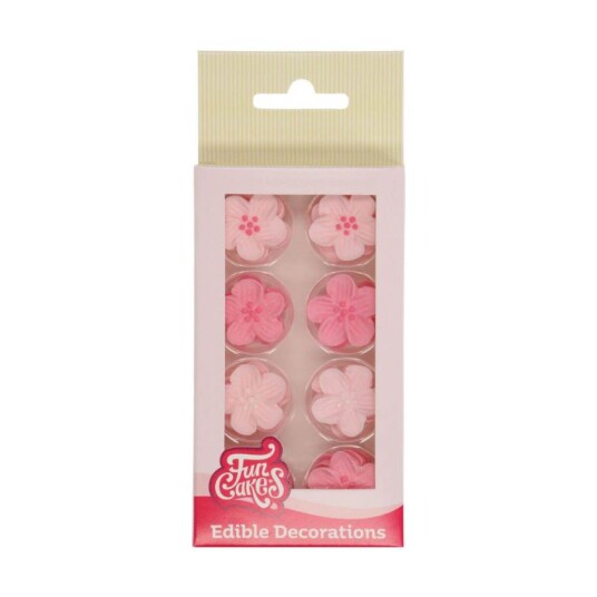 Spiselig Kakepynt Rosa Blomster Pk/24 