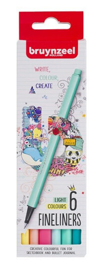 Bruynzeel Fineliners Light Colours 6stk Bruynzeel Fineliners Light Colours 6stk