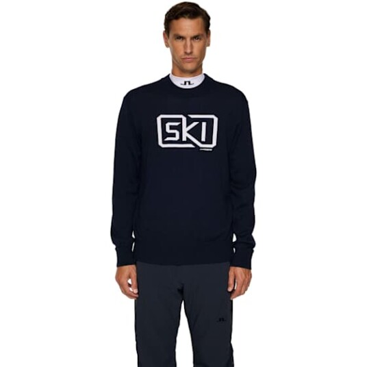 J.Lindeberg William Knitted Sweater Herre Jl Navy L J.Lindeberg William Knitted Sweater Herre Jl Navy L