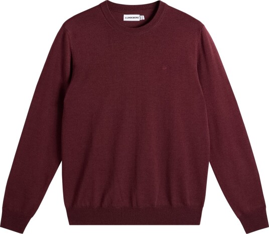 J. Lindeberg Keane Merino Crew Neck   Burgundy   S