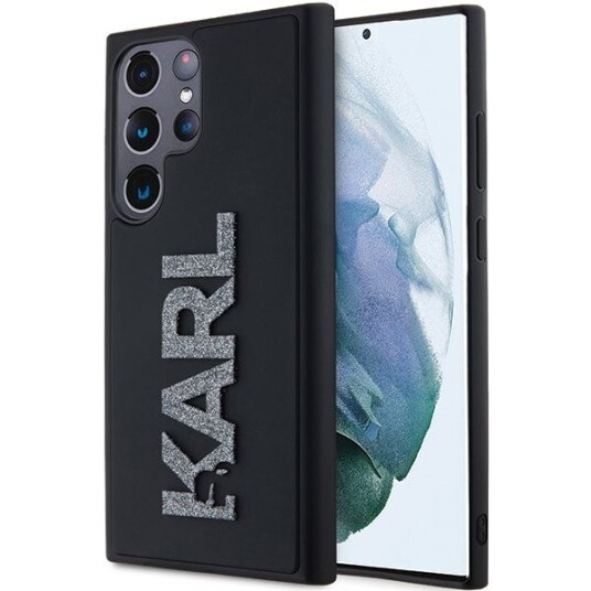 Karl Lagerfeld Hardcase til Samsung Galaxy S23 Ultra 3D Gummi Svart med Glitterlogo
