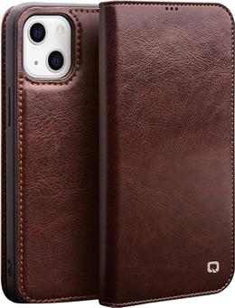 Qialino Classic iPhone 13 Mini Lommebok-deksel I Lær Brun