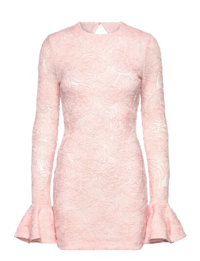 ROTATE Mesh Frill Mini Dress Pink 42