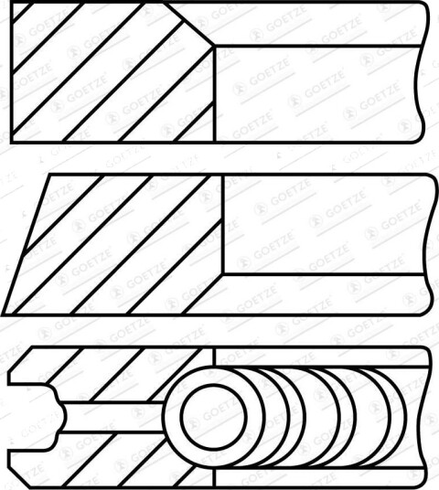 Stempelringsett GOETZE ENGINE 08 454107 00