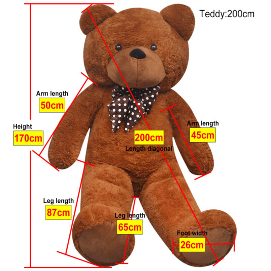 vidaXL Plysjbamse brun 170 cm vidaXL Plysjbamse brun 170 cm