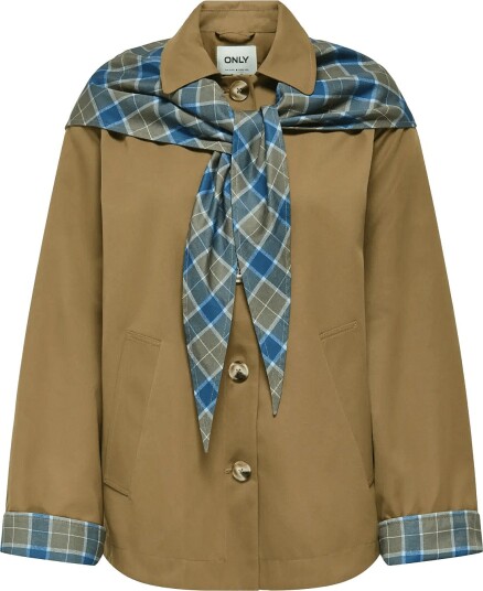 ONLY Onlzenia Mix Check Scarf Jacket Otw Brown S