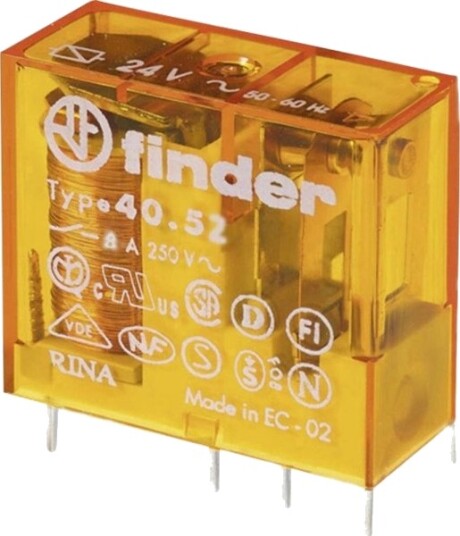 Finder 40.52.8.012.0000 Printrelé 12 V/Ac 8 A 2 X Omkobler 1 Stk. Tray Finder 40.52.8.012.0000 Printrelé 12 V/Ac 8 A 2 X Omkobler 1 Stk. Tray