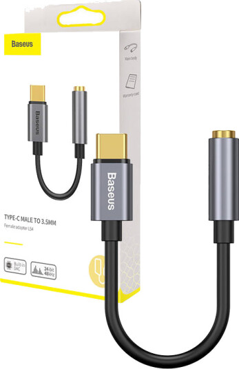 Baseus USB-C til 3.5mm Lydadapter – Svart og Grå Baseus USB-C til 3.5mm Lydadapter – Svart og Grå