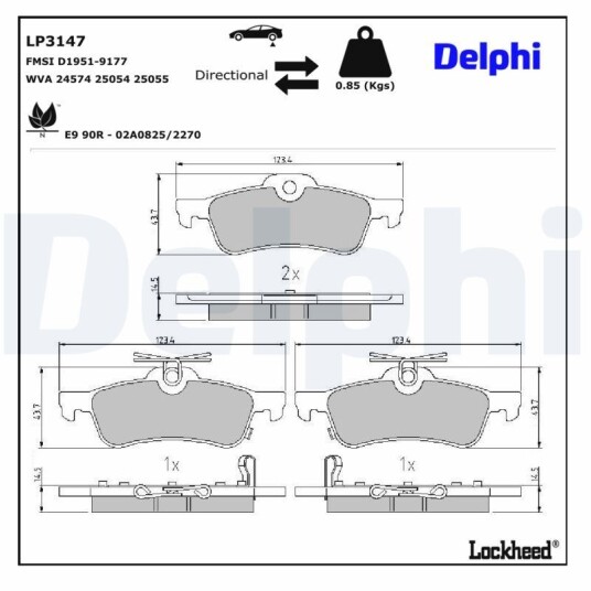 Bremseklosser DELPHI LP3147