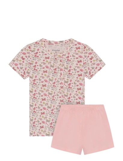 Minymo T Shirt+Short Set Aop Pink 122 Minymo T Shirt+Short Set Aop Pink 122