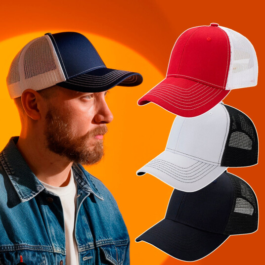Trucker-caps i 4 farger! Rød & hvit