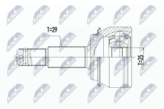 Nty Drivknute drivaksel NTY NPZ RE 061 Nty Drivknute drivaksel NTY NPZ RE 061