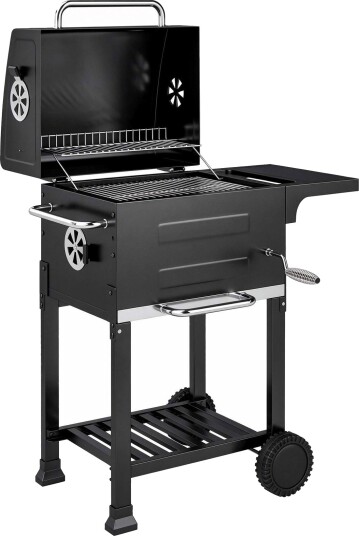 Kompakt kullgrill med termometer og ventilasjon