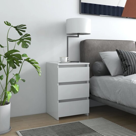vidaXL Nattbord 2 stk hvit 40x35x62,5 cm sponplate
