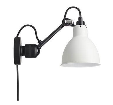 Lampe Gras N304 Vegglampe Matt Sort & Hvit Med Ledning