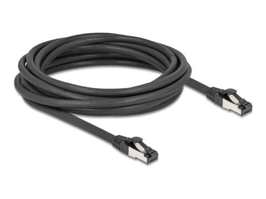 Delock Koblingskabel Rj-45 Hann Til Rj-45 Hann 5 M 6 Mm Sftp Pimf Cat 8.1 Up To 40 Gbps Data Transfer Rate Halogenfri Uten Hindringer Formstøpt Svart