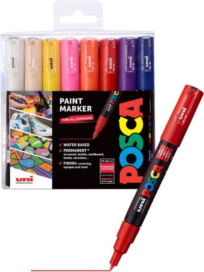 POSCA PC-1M Marker 16 vannbaserte tusjer 0,7-1 mm