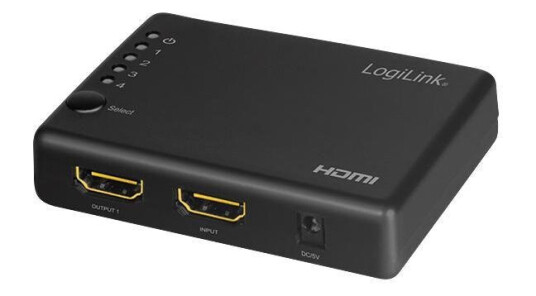 LogiLink HDMI-Splitter 1x4-Port, 4K/30Hz, schlank, schw.