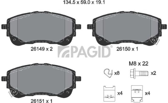 PAGID T2851N Bremseklosser