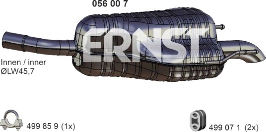 Bakre eksospotte ERNST 056007