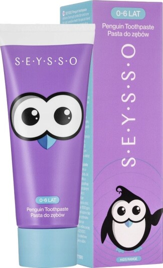 Hydroksyapatitt Barnetannkrem SEYSSO Kids Penguin 0-6 år 75 ml