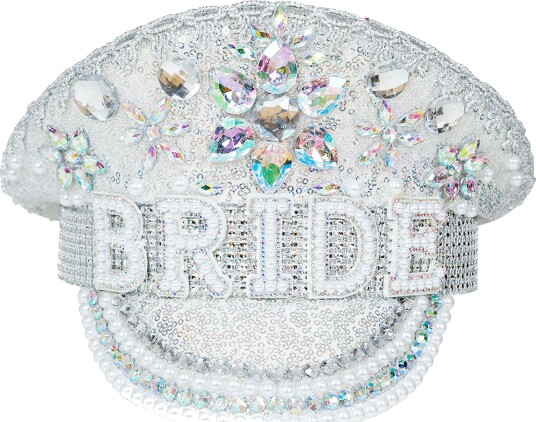 Paljettkaps Bride med Perler - One size