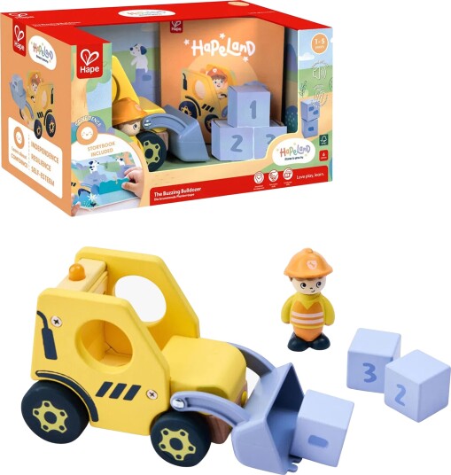 Hape The Buzzing Bulldozer With Sound Yellow One Size Hape The Buzzing Bulldozer With Sound Yellow One Size