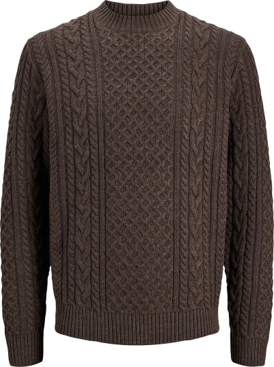 Jack & Jones Genser Jprblucallum Cable Knit Crew Neck Brun