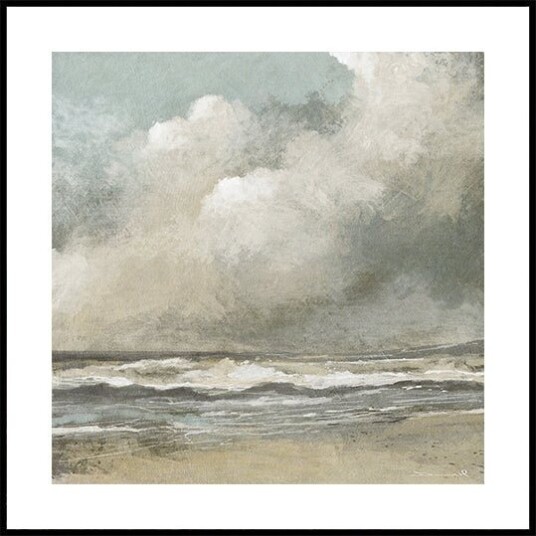 Misty Beach Poster Plakat / 70x70cm