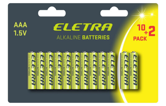 ELETRA AAA BATTERIER, 12 STK